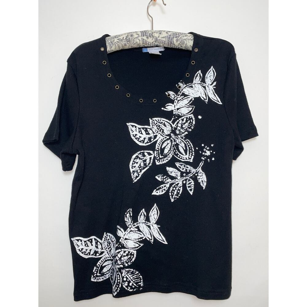 Half Moon Bay Floral Embellished Top -‎ Size M - 100% Cotton